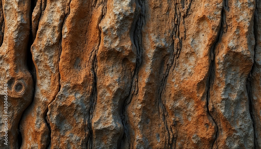 Close-up view of intricate tree bark texture with orange and gray tones, copy space
Close-up view of intricate tree bark texture with orange and gray tones, copy space