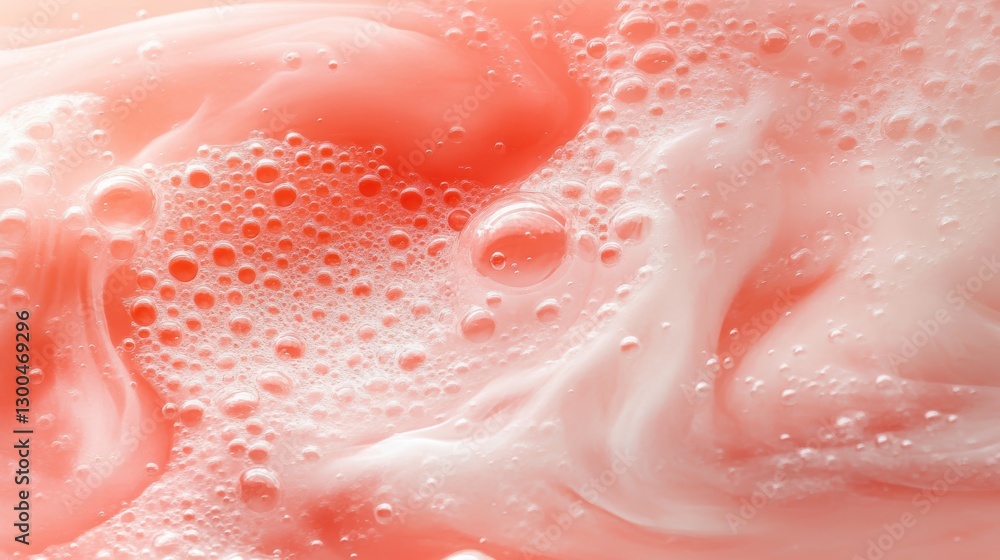 Fototapeta premium Bubbly white liquid texture, a closeup abstract visualization of foam and froth