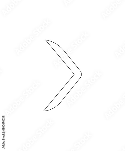 Right direction arrow with thin outline