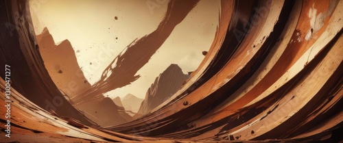 Obraz  z motywem Grunge-style banner featuring abstract shapes and earthy tones,  decor,   grungestyle  artdeco