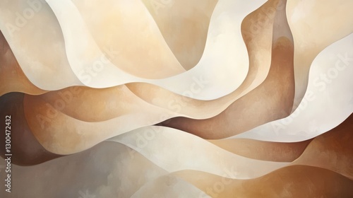 Warm and neutral colors blend into abstract organic shapes, presenting a gentle and inviting atmosphere perfect for calming settings