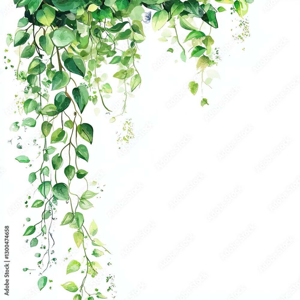 Elegant Watercolor Wedding Invitation Design with Lush Greenery Garlands Elegant Watercolor Wedding Invitation Design with Lush Greenery Garlands