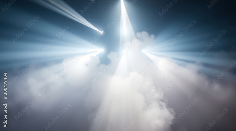 Fototapeta premium Stage Lighting with Fog Effect Creating Dramatic Illumination and Atmosphere