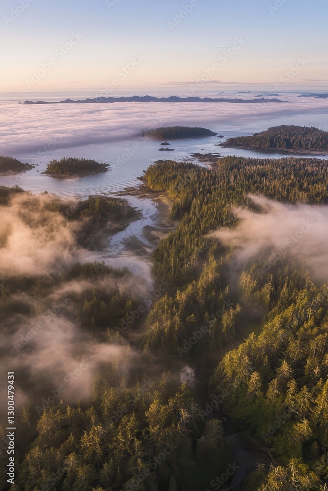 Aerial view of serene lakes and dense forests with morning mist over tranquil water landscape in nature, peaceful wilderness and scenic beauty. Aerial view of serene lakes and dense forests with morning mist over tranquil water landscape in nature, peaceful wilderness and scenic beauty.