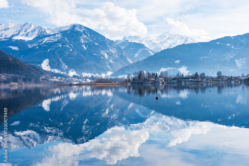 Принти на полотні Lake and mountain views in Zell Am See , Austria