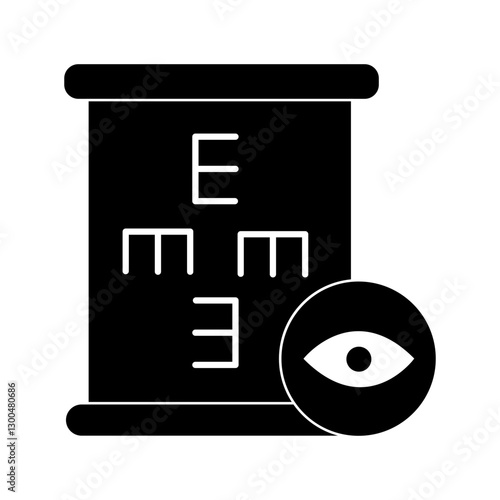 Eye examination chart glyph icon