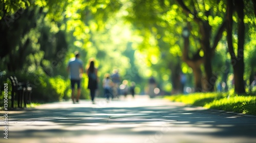 Wallpaper Mural Park Path, People Walking, Sunlight, Trees Torontodigital.ca
