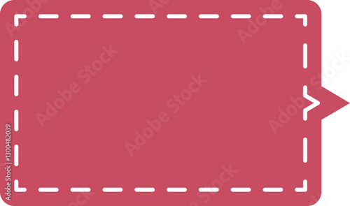 赤い点線のステッチが可愛い吹き出しベクターセット。手書き風のフレームとラベル素材。