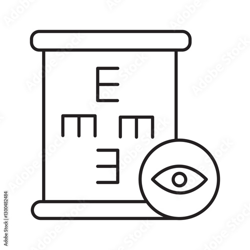 Eye examination chart line icon