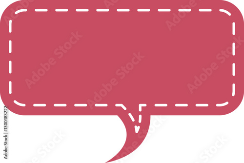 赤い点線のステッチが可愛い吹き出しベクターセット。手書き風のフレームとラベル素材。