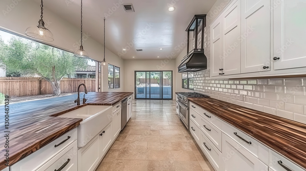 Bright Rustic Kitchen with Butcher Block Countertops Bright Rustic Kitchen with Butcher Block Countertops