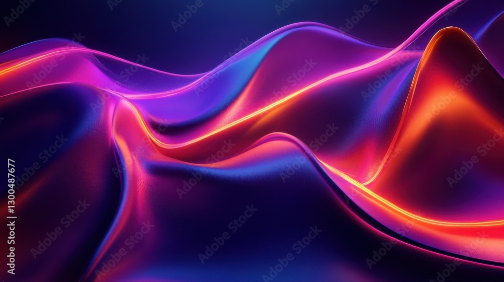 3d render, abstract geometric background with shapes and neon lines glowing in ultraviolet light, Generative AI 3d render, abstract geometric background with shapes and neon lines glowing in ultraviolet light, Generative AI