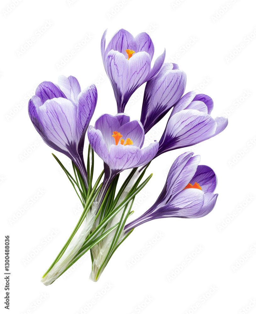 Beautiful purple crocus flowers arranged elegantly for a spring display or floral design project, cut out Beautiful purple crocus flowers arranged elegantly for a spring display or floral design project, cut out