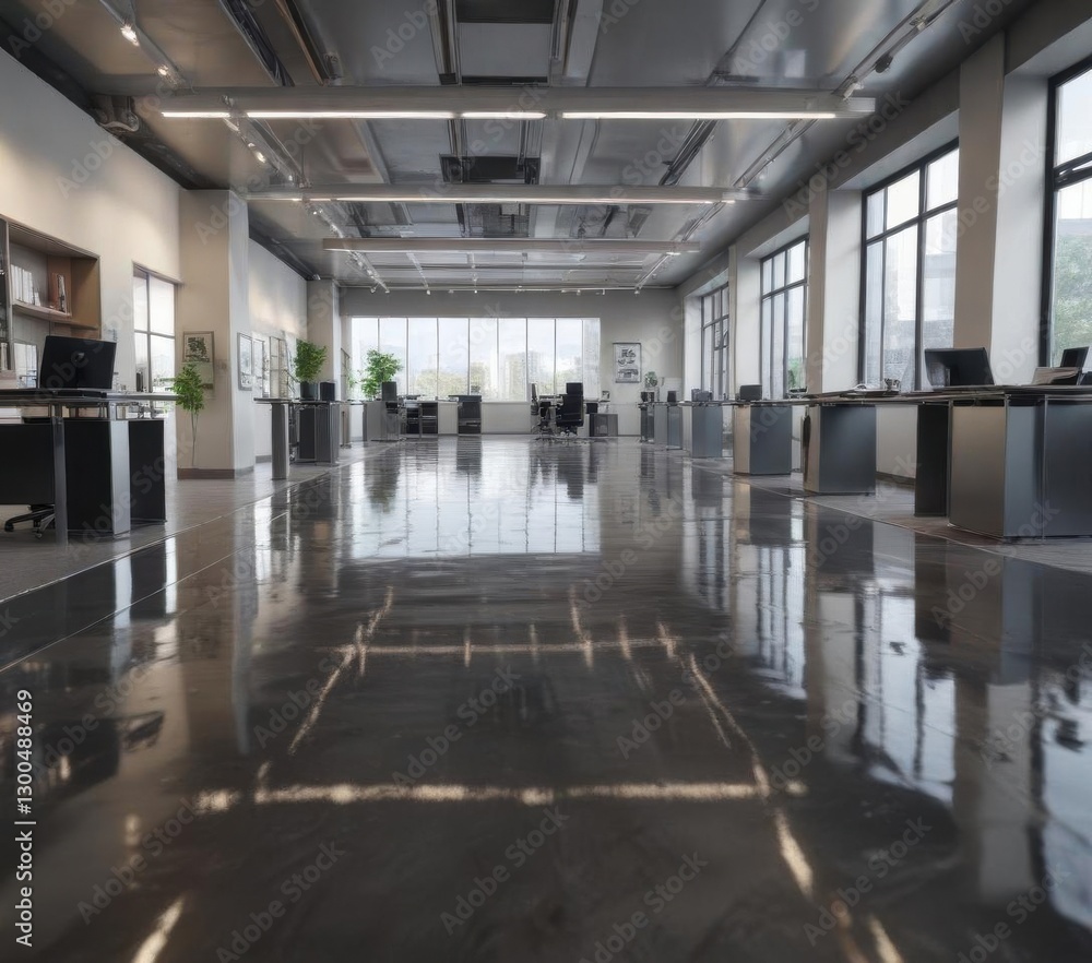 Ripples of commerce flowing through a sleek office space, abstract, business, office Ripples of commerce flowing through a sleek office space, abstract, business, office