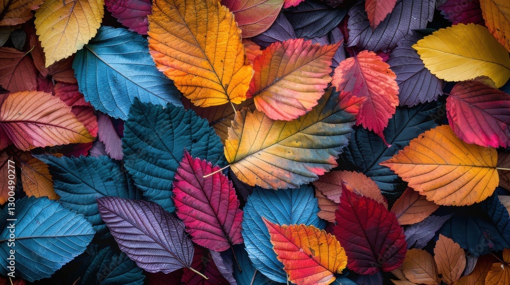 Vibrant Autumn Leaves Displaying a Beautiful Mix of Colors and Textures on a Natural Canvas Vibrant Autumn Leaves Displaying a Beautiful Mix of Colors and Textures on a Natural Canvas