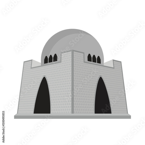 Mazar e Quaid vector illustration. Pakistan national flag. Quaid e Azam mausoleum, Quaid e Azam Mizar and Tomb