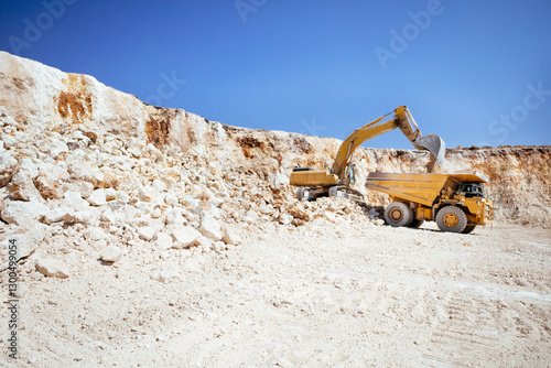 Wallpaper Mural Limestone quarry for cement production, Open pit mine Torontodigital.ca