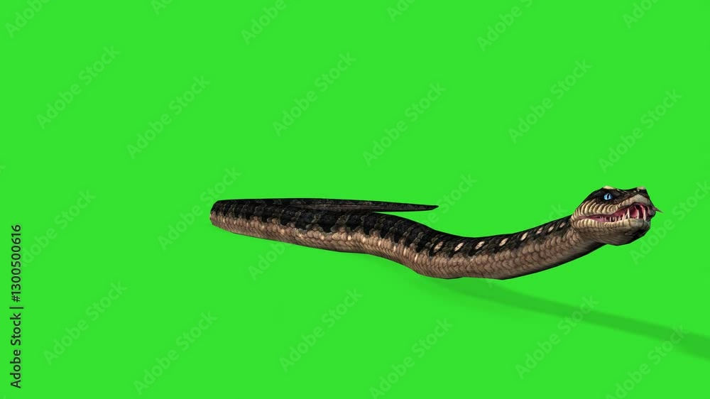 Slowly moving big yellow anaconda snake green screen or chroma key video clip art motion Slowly moving big yellow anaconda snake green screen or chroma key video clip art motion