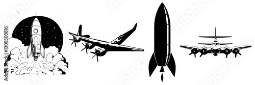 High-Quality Airplane Silhouette Vectors  Downloads
