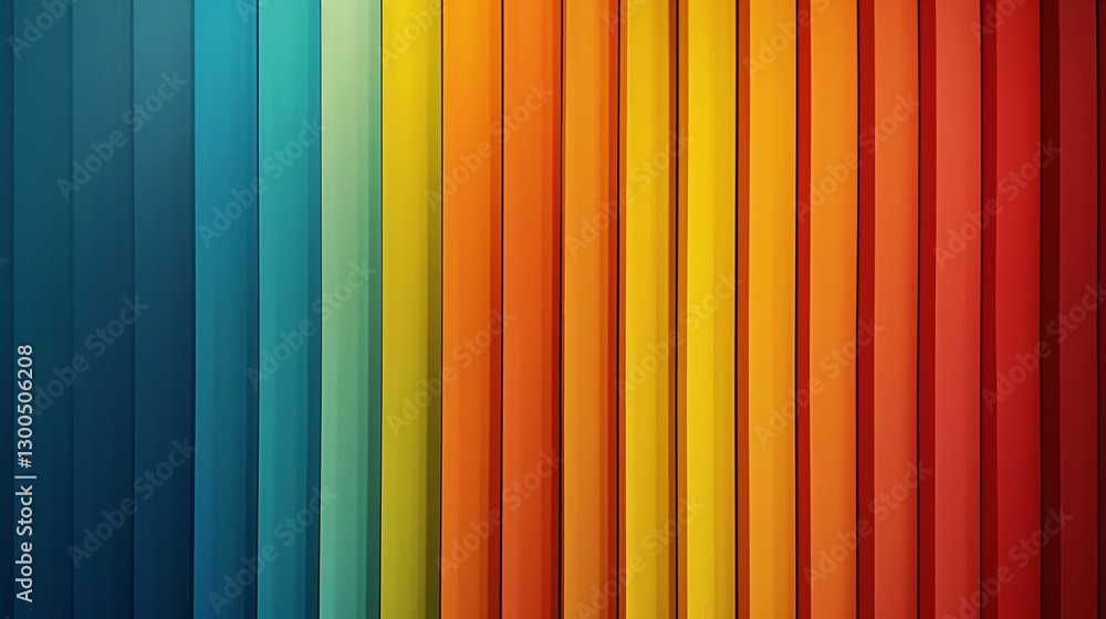 Obraz premium A vibrant rainbow of colors painted on the wall, each vertical line representing a different hue, creating a striking and artistic design.