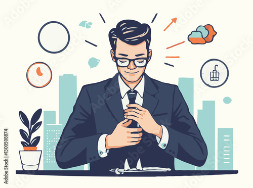 Harmonizing Work and Life: Stress Management Vector Design