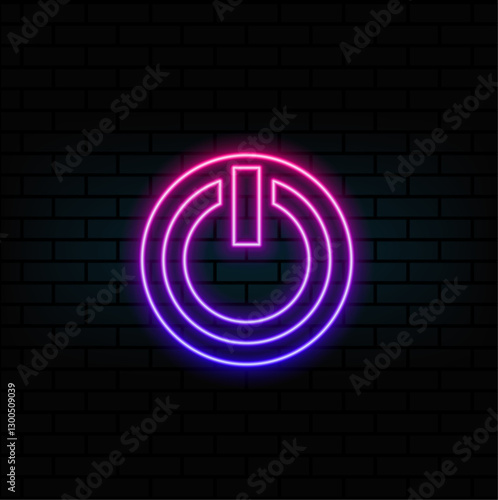 Icon On - Sign with Perfect Looped Power Effect Animation.