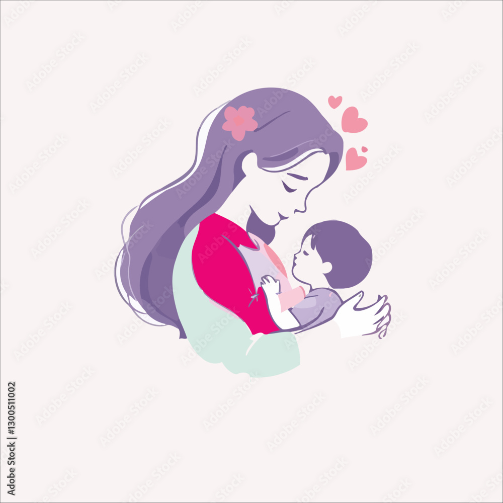 Adobe Illustrator ArtworkHeartwarming Illustration of a Caregiver and Child: A Nurturing Moment with Love and Affection Adobe Illustrator ArtworkHeartwarming Illustration of a Caregiver and Child: A Nurturing Moment with Love and Affection