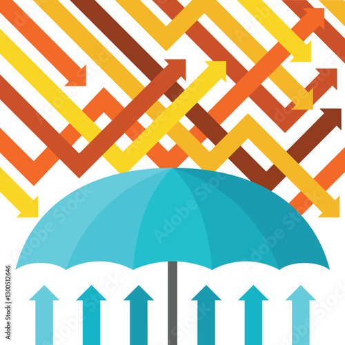 Business risks avoidance vector concept in flat style