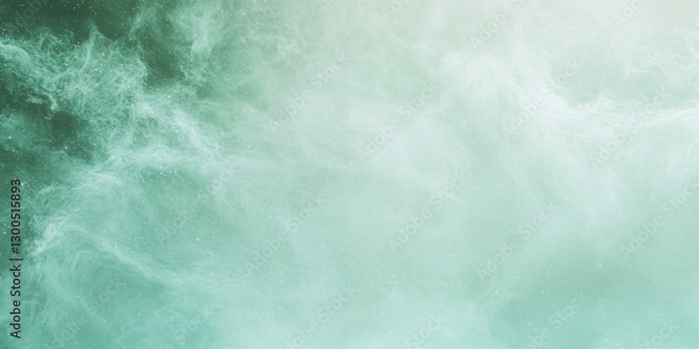 Fototapeta premium Abstract green background. Smoke and Golden Sparkles Texture