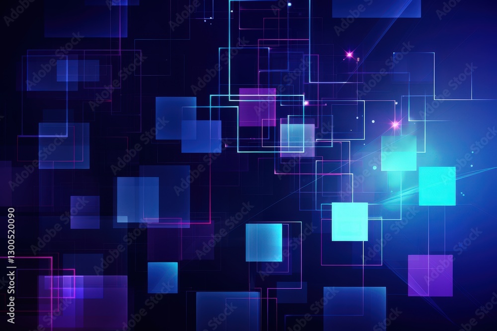 Abstract blue background with square shapes and glowing effects for technology or design Abstract blue background with square shapes and glowing effects for technology or design