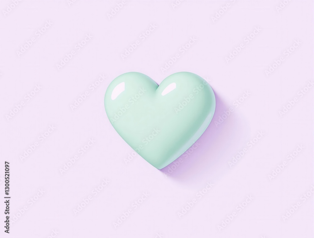 A green heart is on a white background A green heart is on a white background