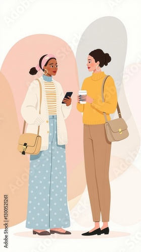 Two women are talking to each other