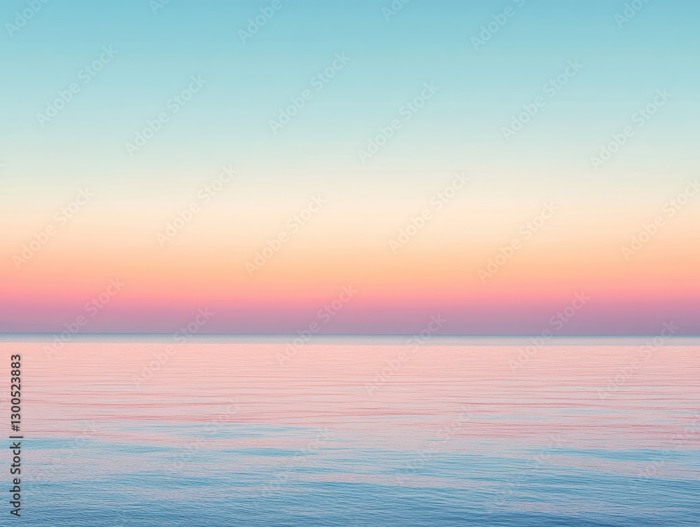 Obraz premium Soft Ocean Horizon at Sunset with Gentle Pastel Colors in Sky