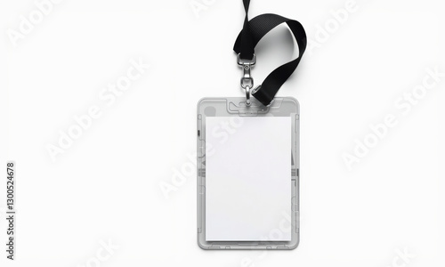 Wallpaper Mural blank badge holder with black lanyard, ideal for events or identification. transparent design allows for easy visibility of inserted card Torontodigital.ca