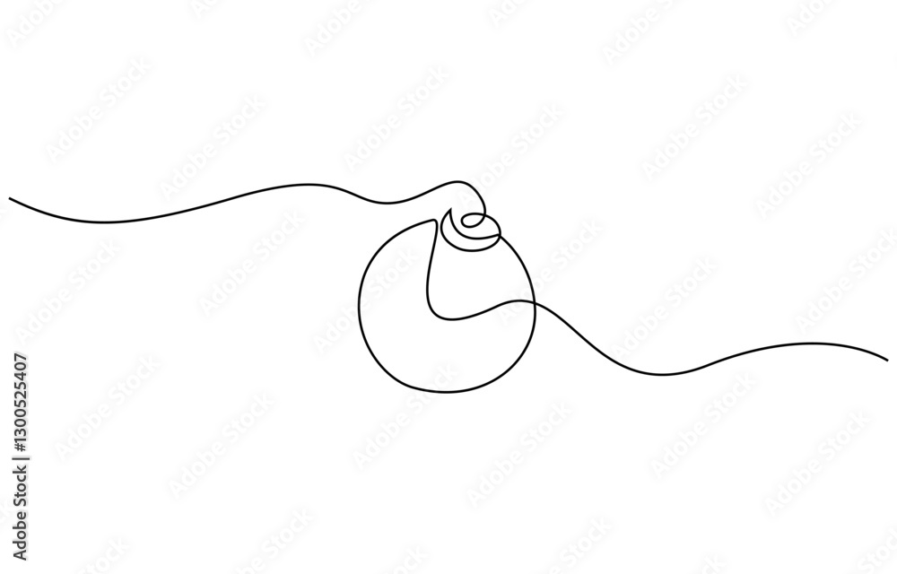 Obraz premium Bomb with burning fuse in one Continuous line drawing, Bomb one line art, hand drawn military supply,ammunition continuous contour. Dangerous explosive device.