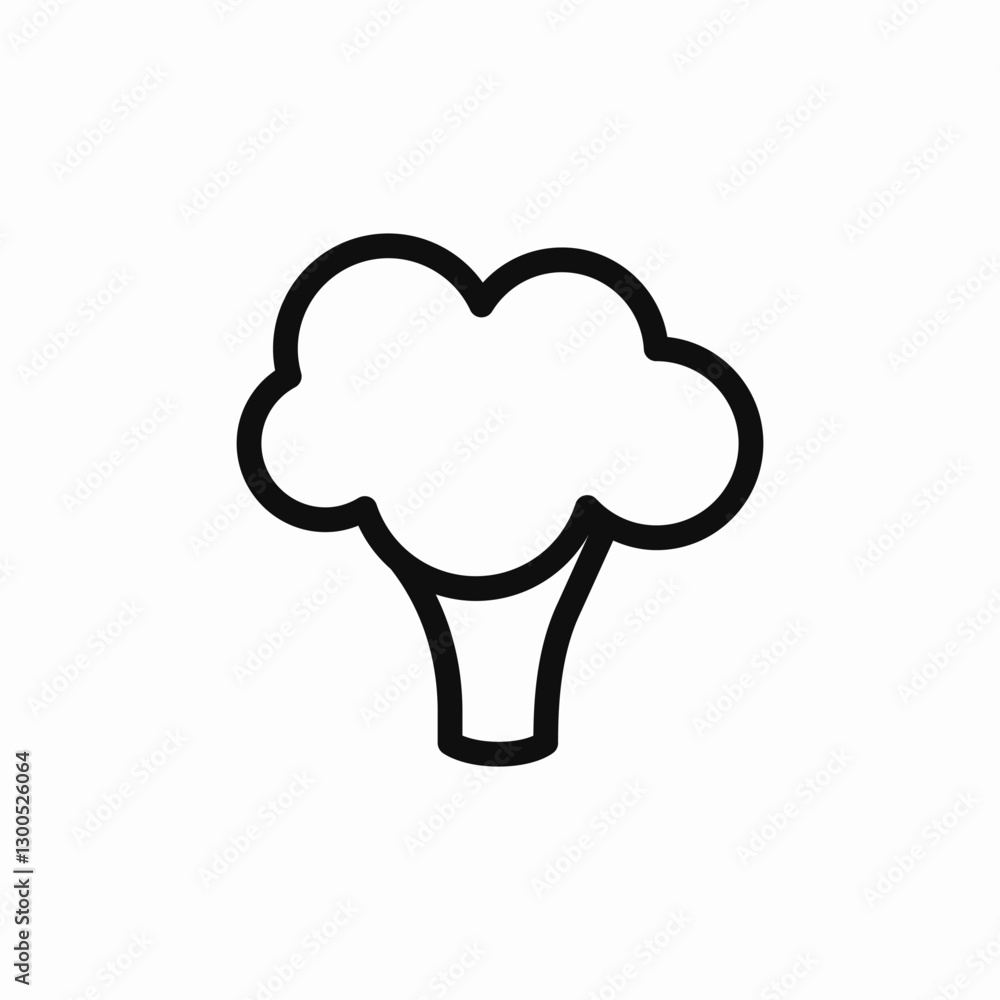 Broccoli vegetable healthy icon vector sign
