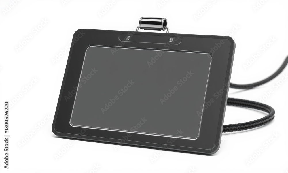 blank badge holder mockup with clip and lanyard, ideal for presentations or design showcases. sleek design emphasizes versatility and professionalism blank badge holder mockup with clip and lanyard, ideal for presentations or design showcases. sleek design emphasizes versatility and professionalism