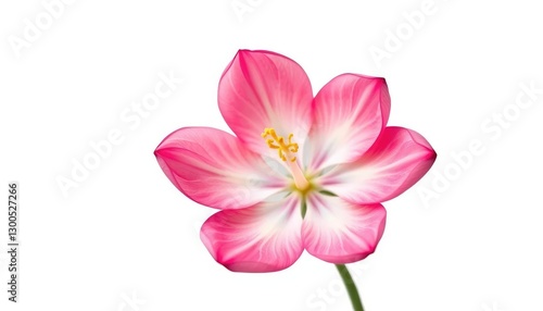 A single vibrant bloom, petals unfurled, isolated on pure white, texture, bloom