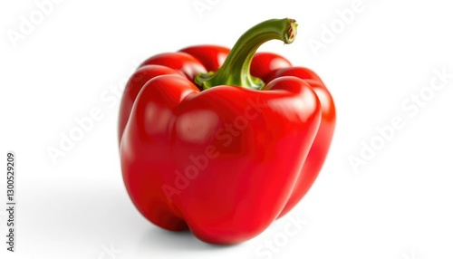 Vibrant red bell pepper, glossy skin, isolated, studio shot, red