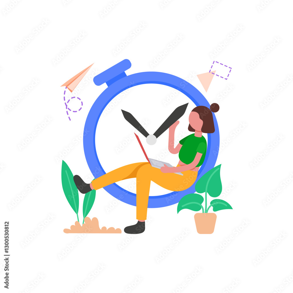 Fototapeta premium Time Management Vector Illustration