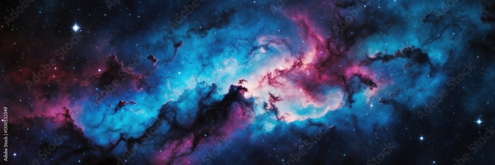 Fototapeta premium Cosmic Dreamscape. Blue and Purple Nebula of Stars in Galactic Space Adventure
