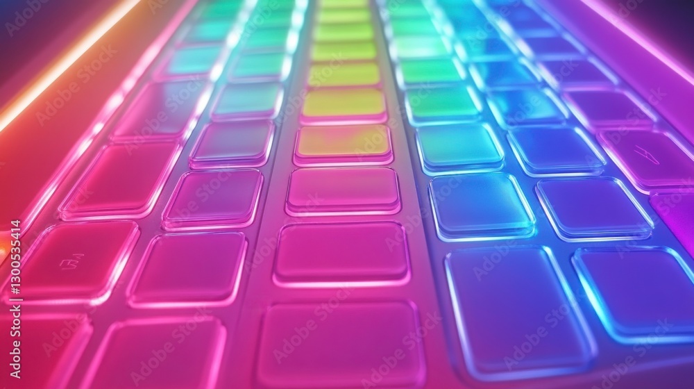 Obraz premium Colorful Keyboard for Online Learning and Exams