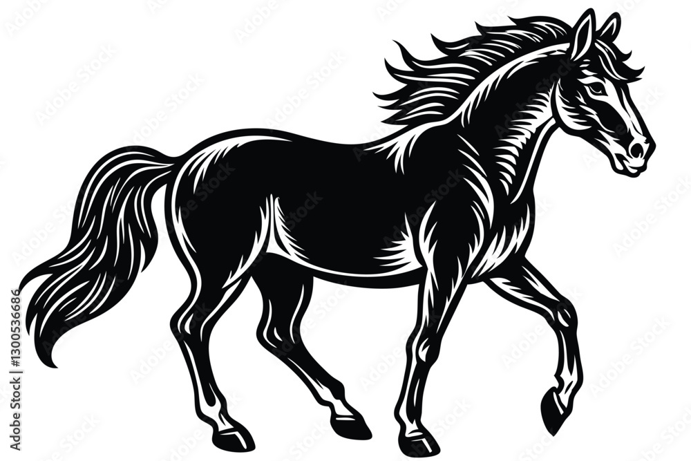 Obraz premium Horse silhouette vector illustration