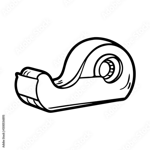 Scotch tape dispenser icon, functional office supply concept