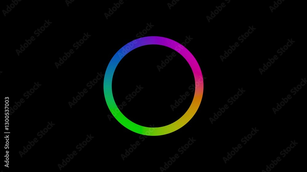Mixed color digital loading circle animation. 4 gradient color loading circle. Animation of digital refresh icon