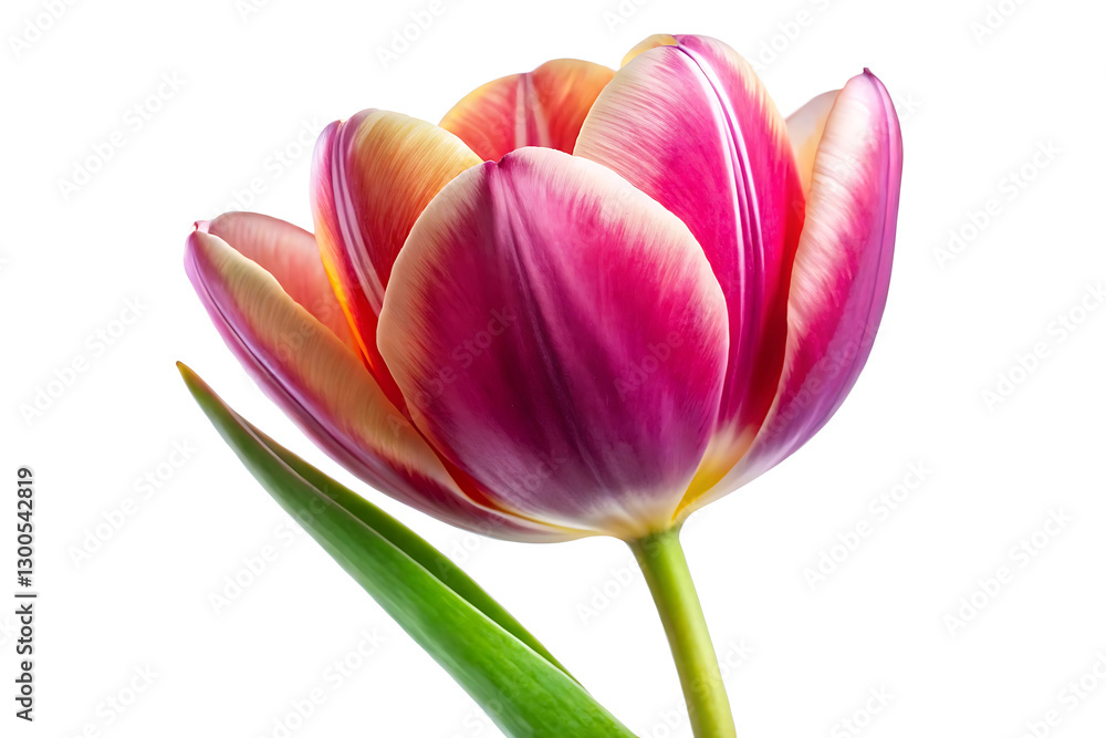 Naklejka premium detailed tulip flower image isolated on white