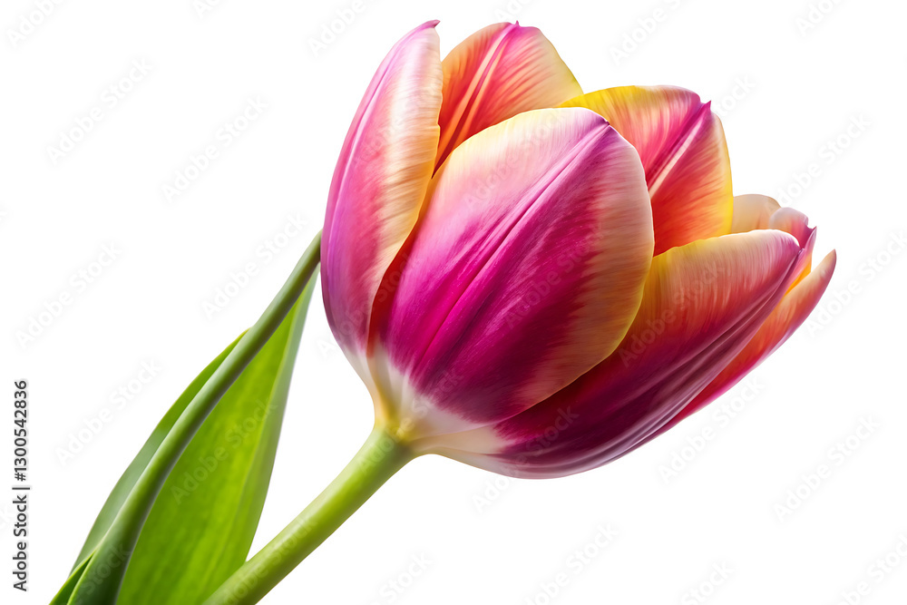 Fototapeta premium detailed tulip flower image isolated on white