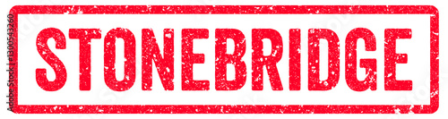 Stonebridge Stamp Transparent Seal, Red Grunge Stonebridge Word Rubber Stamp Seal