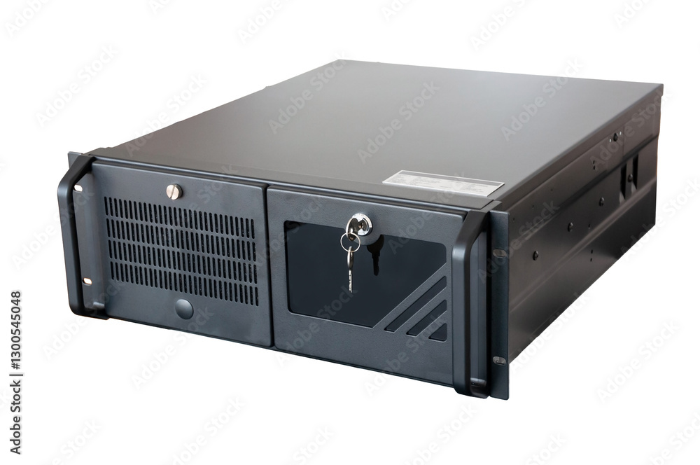 Fototapeta premium Industrial PC rack mount chassis designed for efficient server management and storage solutions