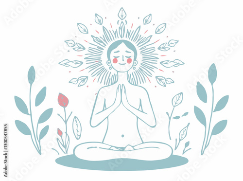 Mindful Breathing Exercise Graphic Illustration